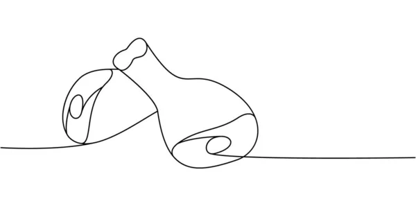 Курячі Палички Одній Лінії Безперервного Малюнка Свіже Куряче Ясо Безперервна — стоковий вектор