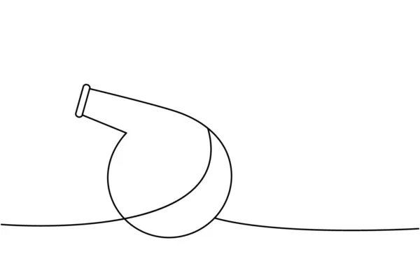 Γυάλινη Φιάλη Αποστακτικού Μία Γραμμή Συνεχούς Σχεδίου Εργαστήριο Γυάλινη Συσκευή — Διανυσματικό Αρχείο