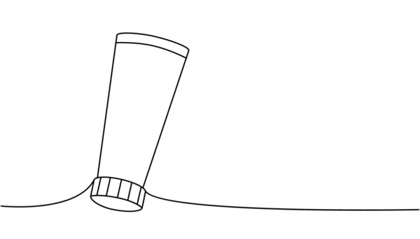 Косметична Трубка Крем Обличчя Косметичний Крем Одна Лінія Безперервного Малюнка — стоковий вектор