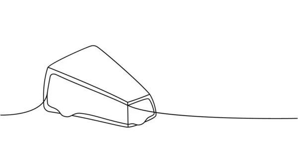 카망베르 연속그리기 제품은 하나의 그림을 지속적으로 보여준다 Vector Minminalist Linear — 스톡 벡터