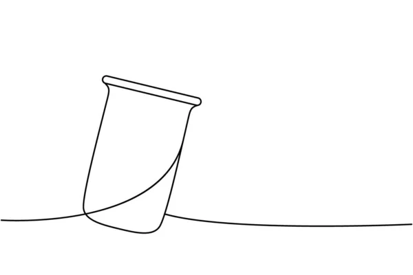 Хімічний Скляний Стаканчик Одній Лінії Безперервного Креслення Лабораторне Скляне Обладнання — стоковий вектор