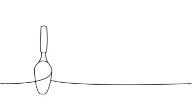 Şekerleme spatulası bir çizgi sürekli çizim. Mutfak aletleri tek satırlık illüstrasyonlar halinde. Vektör minimalist doğrusal çizim. Beyaz arkaplanda izole