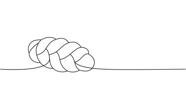 Плетений Хліб Киньте Виклик Одній Лінії Безперервного Малюнка Хлібобулочні Вироби — стоковий вектор