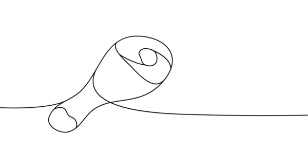 Kycklingtrumpinne Linje Kontinuerlig Ritning Färskt Kycklingkött Kontinuerlig Rad Illustration Vektor — Stock vektor