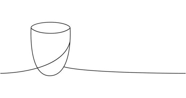 Tasse Tasse Eine Linie Durchgehende Zeichnung Küchengeräte Durchgehend Eine Zeile — Stockvektor