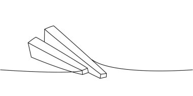 Parmesan peyniri. Sürekli çizim. Peynir ürünleri tek bir çizgi çizimi sürdürür. Vektör minimalist doğrusal çizim. Beyaz arkaplanda izole