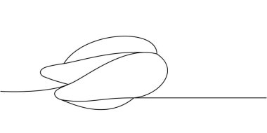 Tavuk göğsü tek sıra halinde. Taze tavuk eti tek bir çizgiden ibarettir. Vektör minimalist doğrusal çizim. Beyaz arkaplanda izole