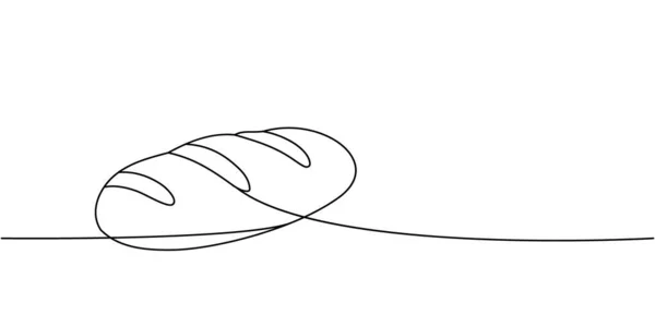 Vollkornweizenbrot Eine Linie Ununterbrochene Zeichnung Backgebäck Produkte Kontinuierlich Eine Zeile — Stockvektor