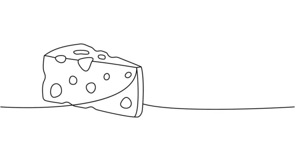 Τυρί Μία Γραμμή Συνεχή Σχέδιο Τυρί Προϊόντα Συνεχή Μία Γραμμή — Διανυσματικό Αρχείο
