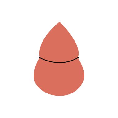 Makyaj süngeri, makyaj malzemesi şişirme ikonu. Makyaj ve güzellik aletleri silueti. Vektör çizimi. Beyaz arkaplanda izole