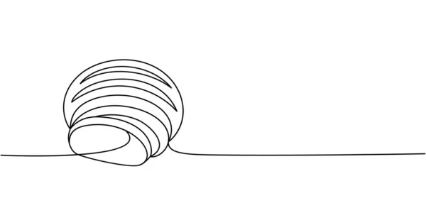 ライラウンドダークブレッド1行連続描画 ベーカリー菓子製品連続ワンラインイラスト ベクトル最小限の線形イラスト 白地に隔離された — ストックベクタ