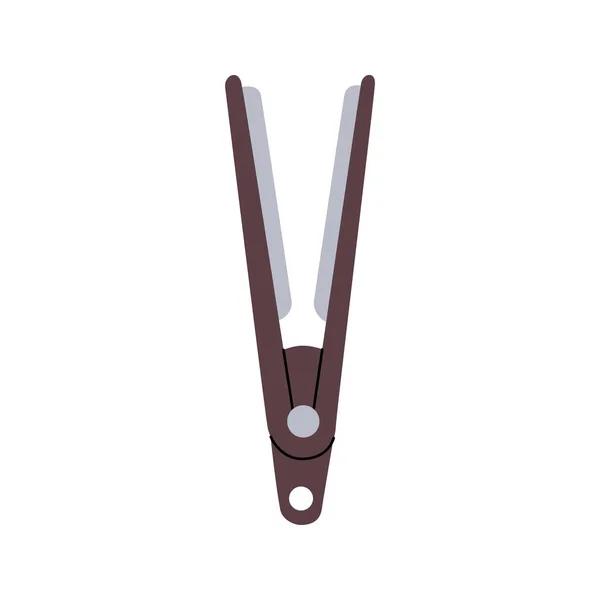 Hair Straightener Icon Barber Shop Hairdresser Tools Silhouette Vector Illustration — Stock Vector