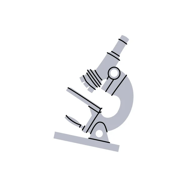 Значок Микроскопа Силуэт Лабораторного Оборудования Векторная Иллюстрация Изолированный Белом Фоне — стоковый вектор