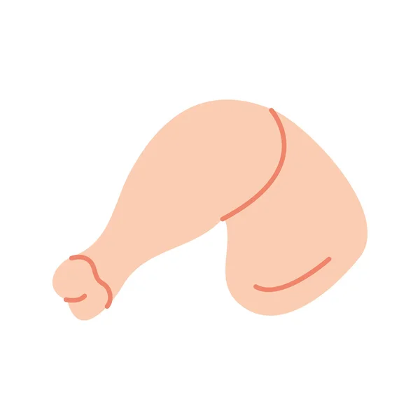 Icono Del Cuarto Trasero Pollo Silueta Carne Pollo Fresca Ilustración — Vector de stock
