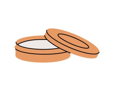 Krema kavanozu, yüz kremi, kozmetik krem ikonu. Makyaj ve güzellik aletleri silueti. Vektör çizimi. Beyaz arkaplanda izole