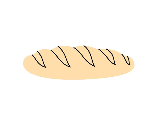Frisches Französisches Baguette Langes Brot Backwaren Silhouette Vektorillustration Isoliert Auf — Stockvektor