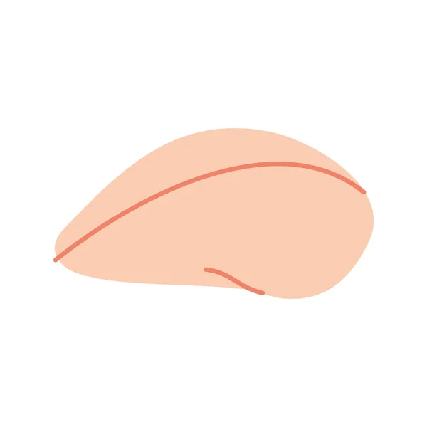 Ikon Dada Ayam Siluet Daging Ayam Segar Vektor Ilustrasi Terisolasi - Stok Vektor