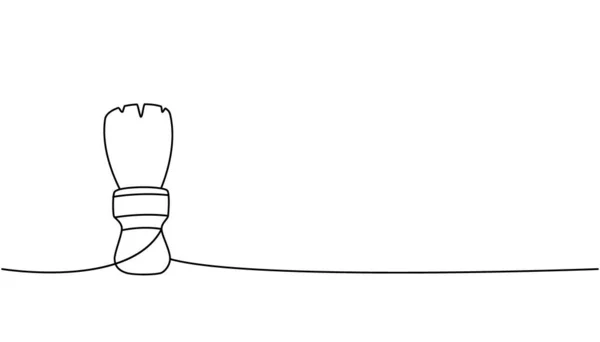 Rasierpinsel Eine Linie Durchgehende Zeichnung Friseursalon Und Friseurwerkzeuge Durchgehend Eine — Stockvektor