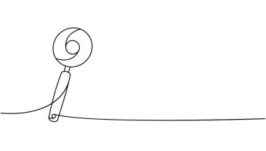 Tekerlekli pizza kesicisi sürekli çizim yapıyor. Mutfak aletleri tek satırlık illüstrasyonlar halinde. Vektör minimalist doğrusal çizim. Beyaz arkaplanda izole