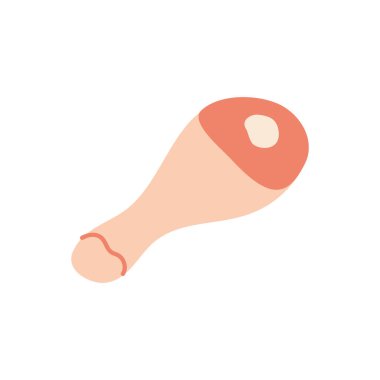 Tavuk budu ikonu. Taze tavuk eti silueti. Vektör çizimi. Beyaz arkaplanda izole