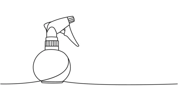 Hairdresser Sprayer Spray Bottle One Line Continuous Drawing Barber Shop — Stock Vector