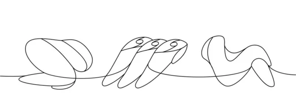 Набір Курячих Крил Одній Лінії Безперервного Малюнка Куряче Ясо Безперервна — стоковий вектор