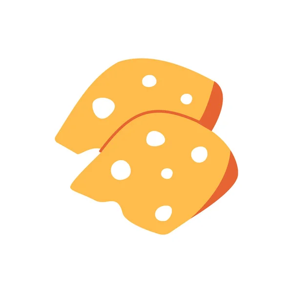 チーズのアイコンの一部 チーズ製品シルエット ベクトルイラスト 白地に隔離された — ストックベクタ