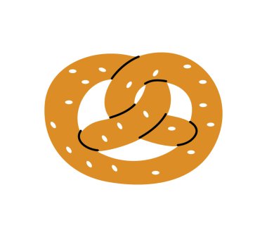 Simit ikonu. Fırın ürünleri silueti. Vektör çizimi. Beyaz arkaplanda izole