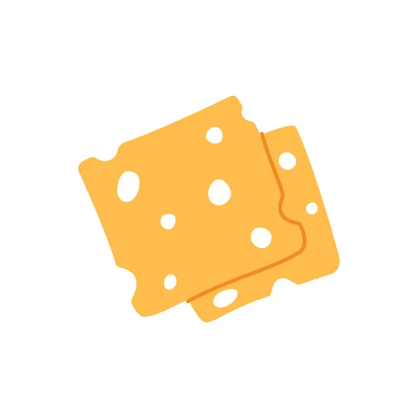 슬라이 아이콘 치즈는 실루엣을 만든다 일러스트 배경에 고립됨 — 스톡 벡터