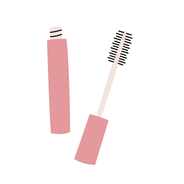 Eyebrow Brush Mascara Brush Makeup Beauty Tools Silhouette Vector Illustration — Stock Vector