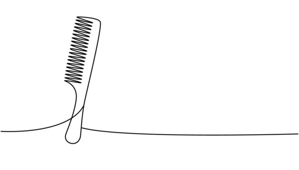 Однолинейный Гребень Непрерывного Рисунка Макияж Косметика Инструменты Непрерывной Одной Линии — стоковый вектор