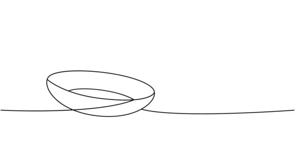 テーブルプレート1行連続図面 キッチンツール連続オンラインイラスト ベクトル最小限の線形イラスト 白地に隔離された — ストックベクタ