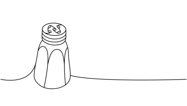 Salz Oder Papierstreuer Eine Linie Kontinuierliche Zeichnung Küchengeräte Durchgehend Eine — Stockvektor