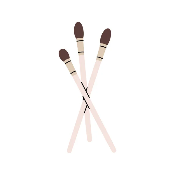 Professional Makeup Brushes Eyeshadow Brush Icon Makeup Beauty Tools Silhouette — Stock Vector