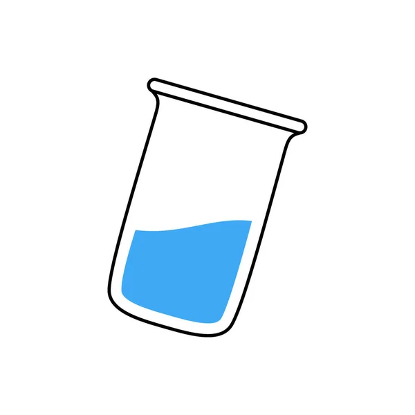 Kémiai Üvegfőző Ikon Laboratóriumi Üveg Berendezés Sziluett Vektor Illusztráció Fehér — Stock Vector