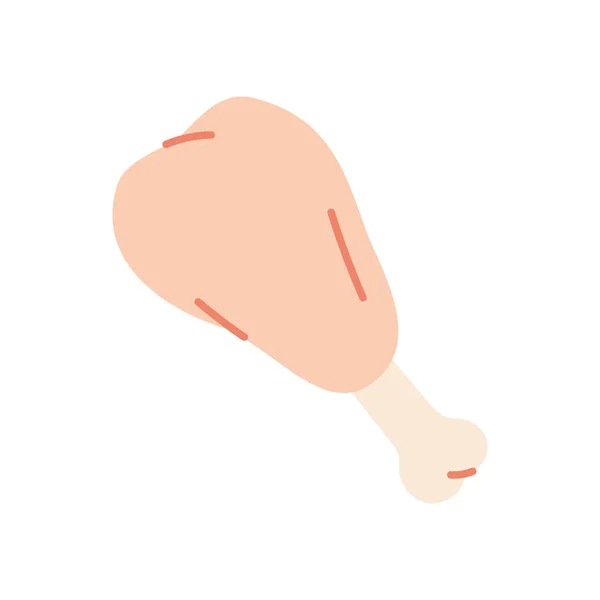 Ikon Paha Ayam Siluet Daging Ayam Segar Vektor Ilustrasi Terisolasi - Stok Vektor
