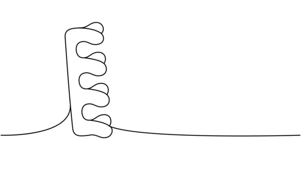 Finger Separatoren Maniküre Und Pediküre Separatoren Eine Linie Kontinuierliche Zeichnung — Stockvektor