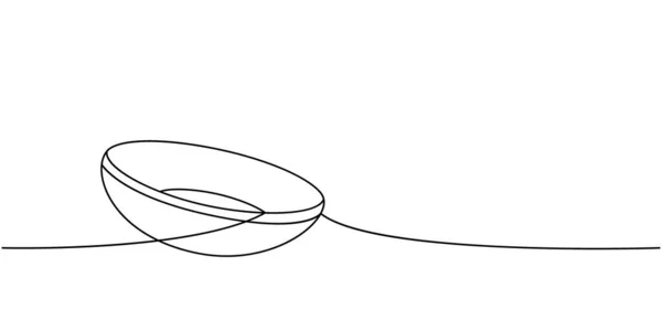 Порожня Керамічна Плита Одній Лінії Безперервного Малюнка Кухонні Інструменти Безперервної — стоковий вектор