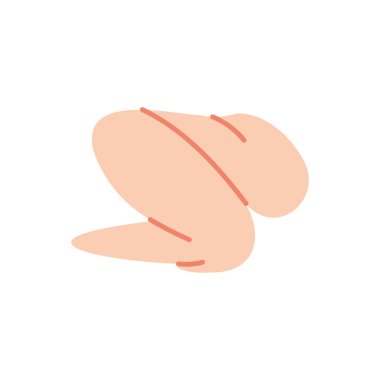 Tavuk kanadı ikonu. Taze tavuk eti silueti. Vektör çizimi. Beyaz arkaplanda izole