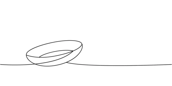 Porcelánová Keramická Deska Jeden Řádek Kontinuální Kresba Kuchyňská Nářadí Nepřetržitý — Stockový vektor
