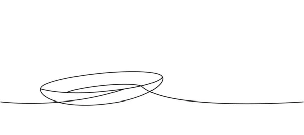 Leere Platte Eine Linie Ununterbrochene Zeichnung Küchengeräte Durchgehend Eine Zeile — Stockvektor
