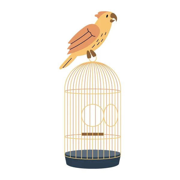 Jaula Para Pájaros Accesorios Animales Suministros Juguetes Para Mascotas Ilustración — Vector de stock