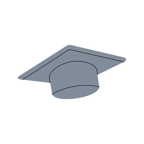 Mezuniyet Şapkası Okul Malzemeleri Okula Dönelim Vektör Çizimi Beyaz Arkaplanda — Stok Vektör