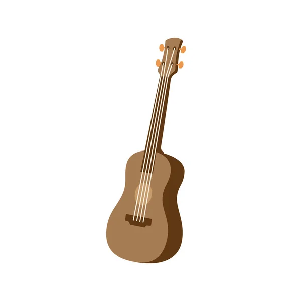 Guitarra Acústica Instrumento Cuerda Silueta Instrumentos Musicales Ilustración Vectorial Aislado — Vector de stock