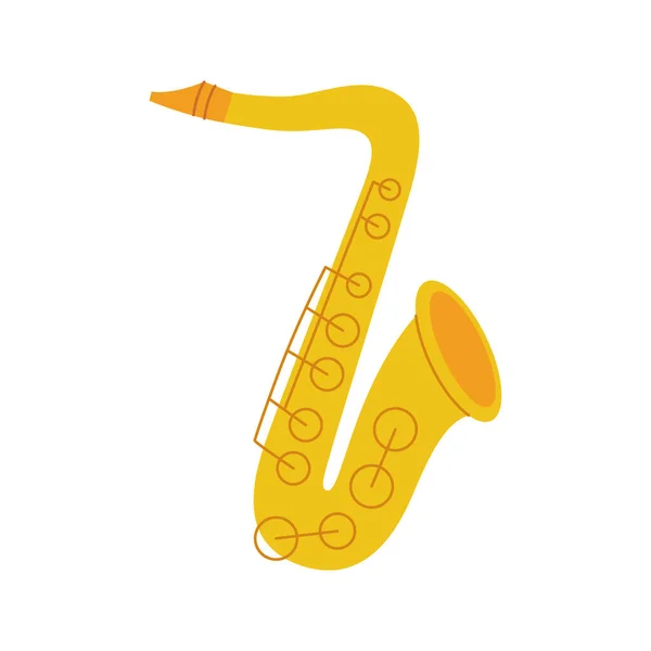 Saxophone Silhouette Instruments Musique Illustration Vectorielle Isolé Sur Fond Blanc — Image vectorielle