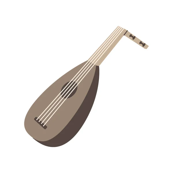 Lute Instrumento Cuerda Silueta Instrumentos Musicales Ilustración Vectorial Aislado Sobre — Vector de stock