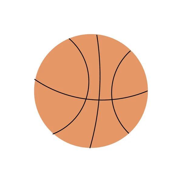 Basketbal Schoolspullen Terug Naar School Vector Illustratie Geïsoleerd Witte Achtergrond — Stockvector