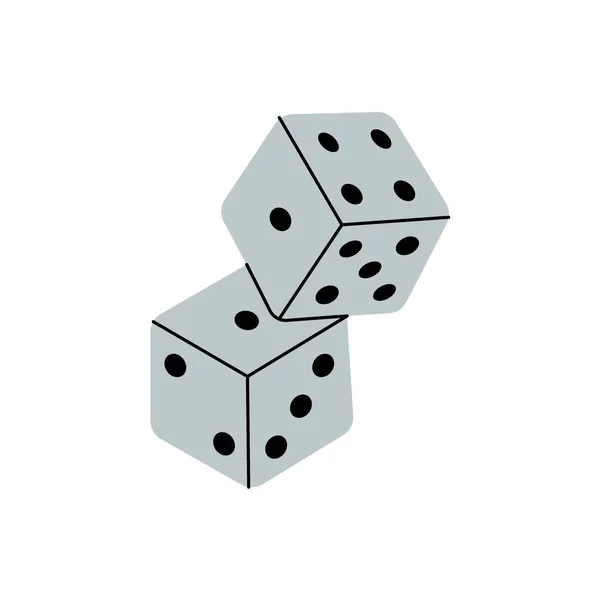 Deux Dés Cube Dés Jeu Casino Illustration Vectorielle Isolé Sur — Image vectorielle