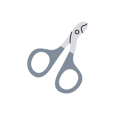 Tırnak makası. Hayvan aksesuarları, hayvan malzemeleri silueti. Vektör çizimi. Beyaz arkaplanda izole.