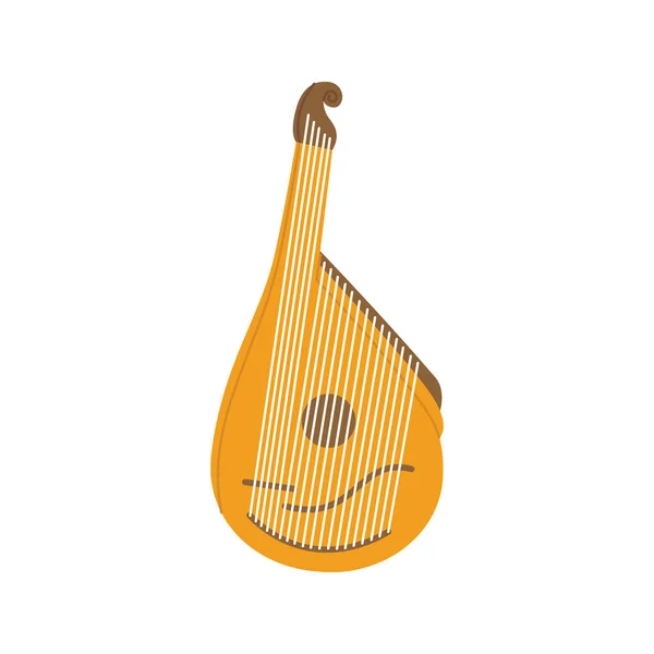 Bandura Instrumento Cuerda Silueta Instrumentos Musicales Ilustración Vectorial Aislado Sobre — Vector de stock